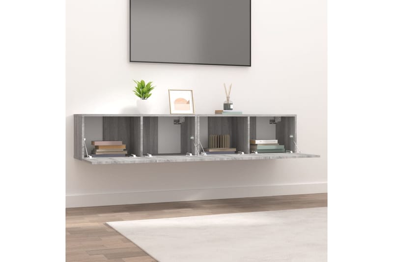beBasic TV-tasot 2 kpl harmaa Sonoma 80x30x30 cm tekninen puu - Harmaa - Huonekalut - TV- & Mediakalusteet - Tv taso & Mediataso