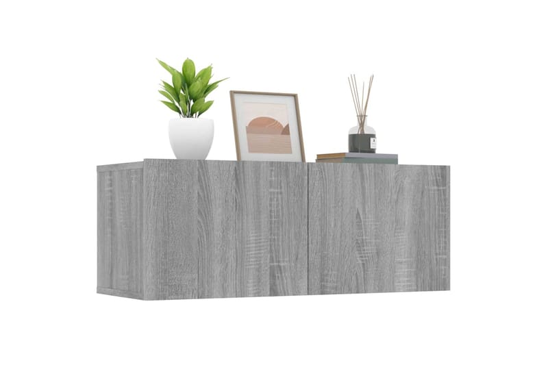 beBasic TV-tasot 2 kpl harmaa Sonoma 80x30x30 cm tekninen puu - Harmaa - Huonekalut - TV- & Mediakalusteet - Tv taso & Mediataso