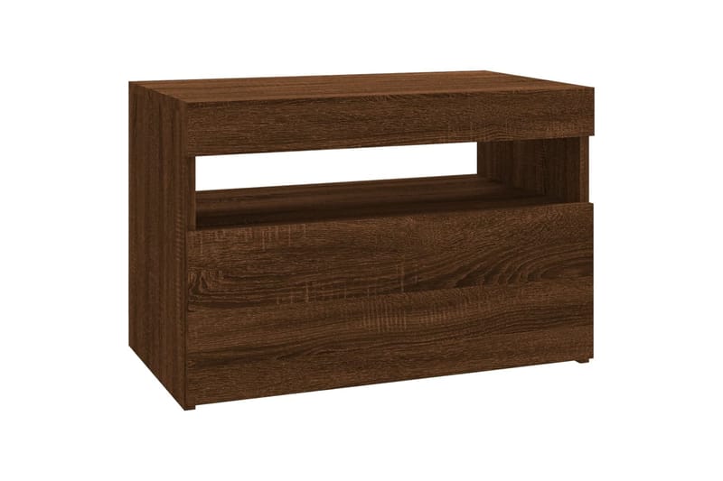 beBasic TV-tasot 2 kpl LED-valoilla ruskea tammi 60x35x40 cm - Ruskea - Huonekalut - TV- & Mediakalusteet - Tv taso & Mediataso