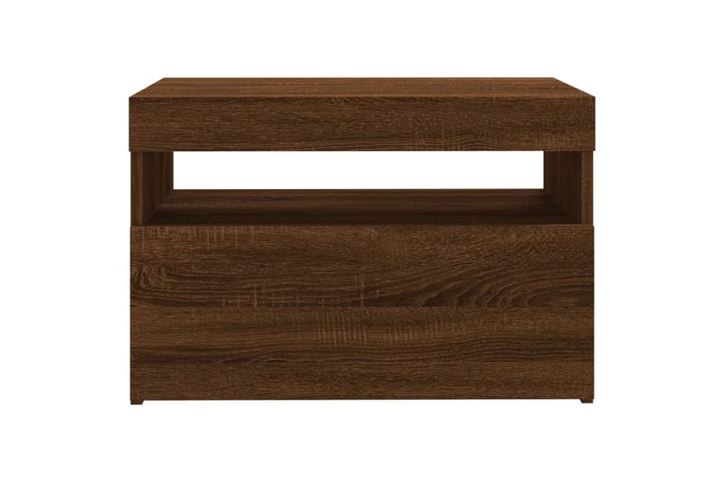 beBasic TV-tasot 2 kpl LED-valoilla ruskea tammi 60x35x40 cm - Ruskea - Huonekalut - TV- & Mediakalusteet - Tv taso & Mediataso