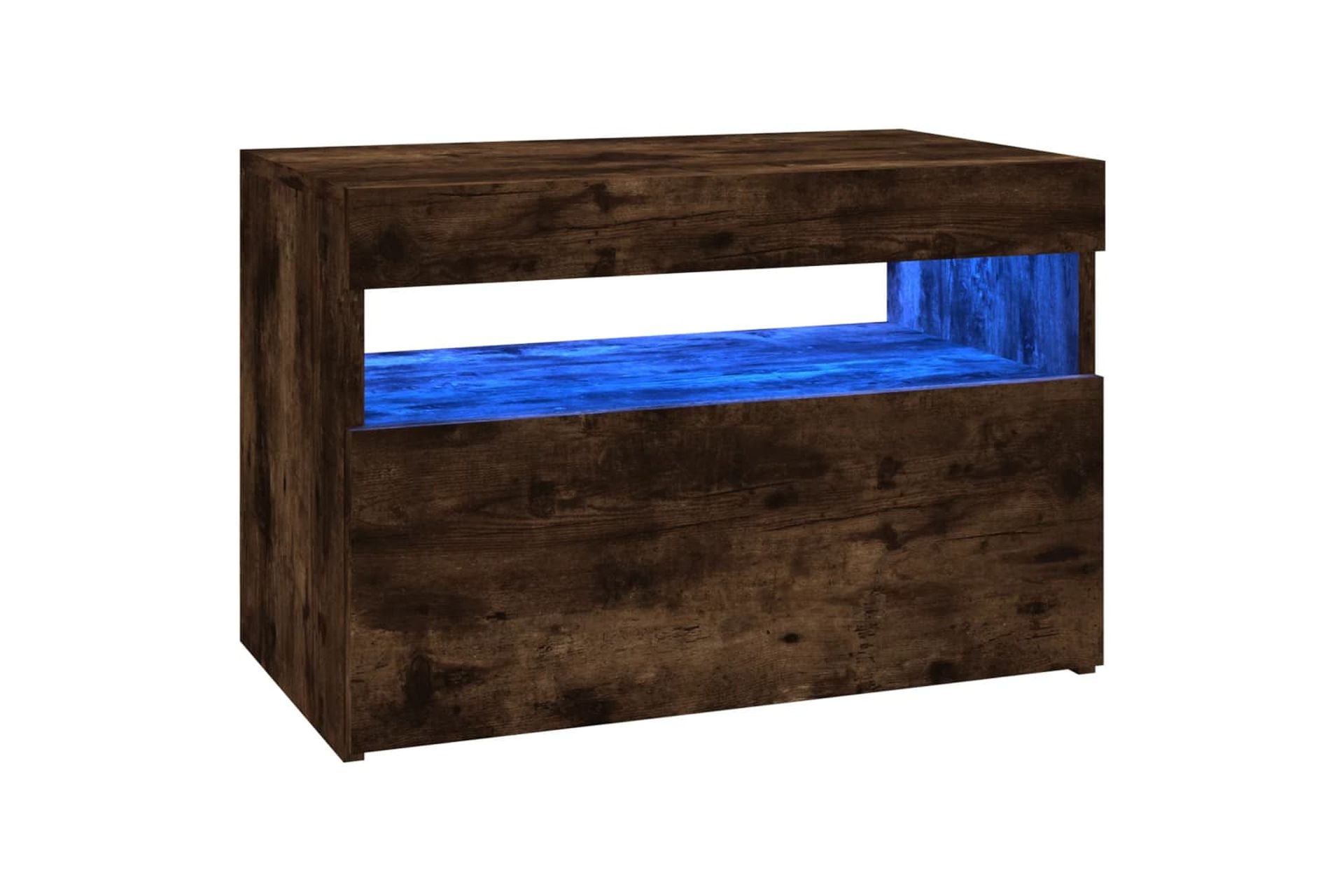 beBasic TV-tasot 2 kpl LED-valoilla savutammi 60x35x40 cm - Ruskea - Huonekalut - TV- & Mediakalusteet - Tv taso & Mediataso