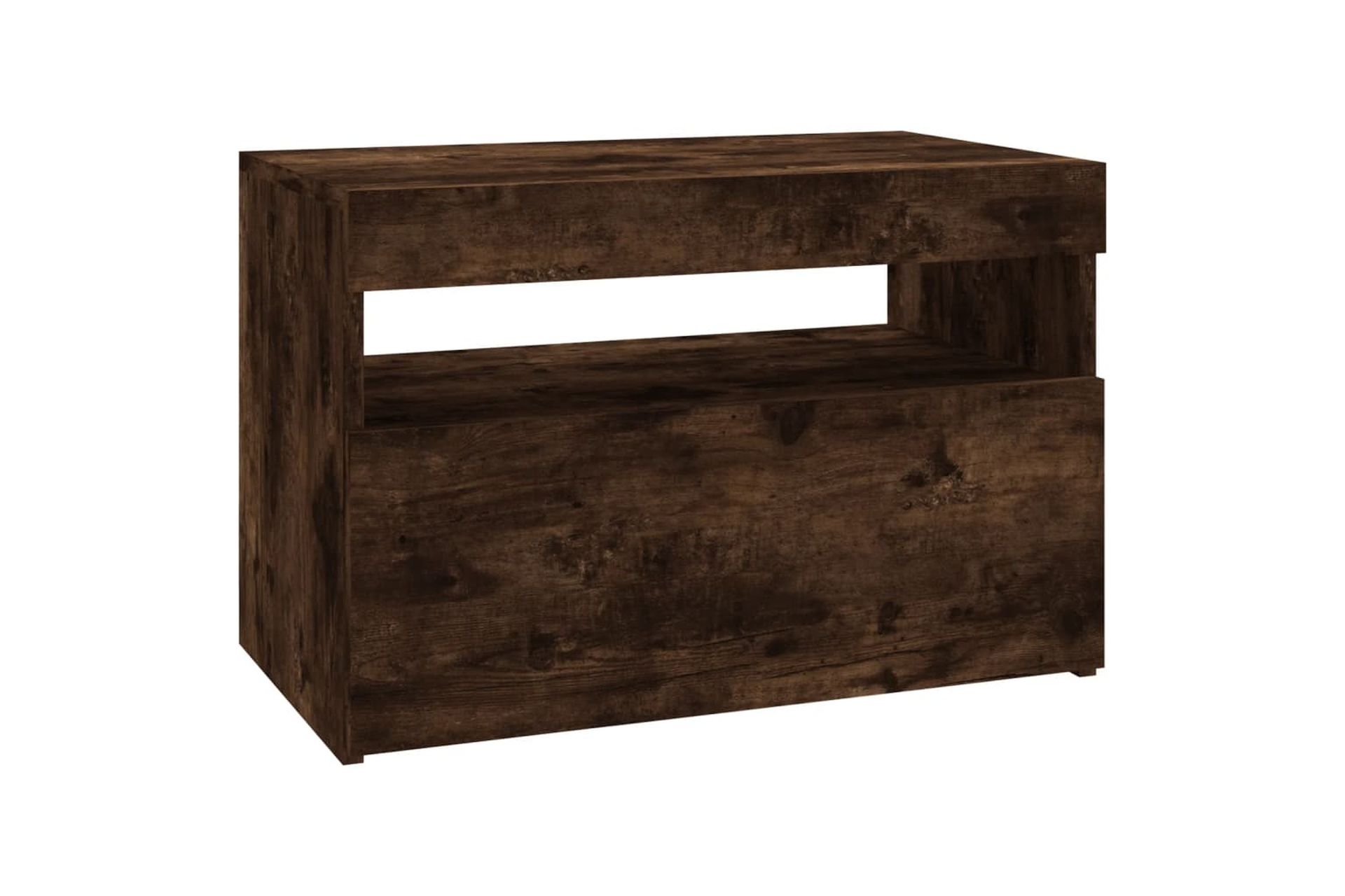 beBasic TV-tasot 2 kpl LED-valoilla savutammi 60x35x40 cm - Ruskea - Huonekalut - TV- & Mediakalusteet - Tv taso & Mediataso