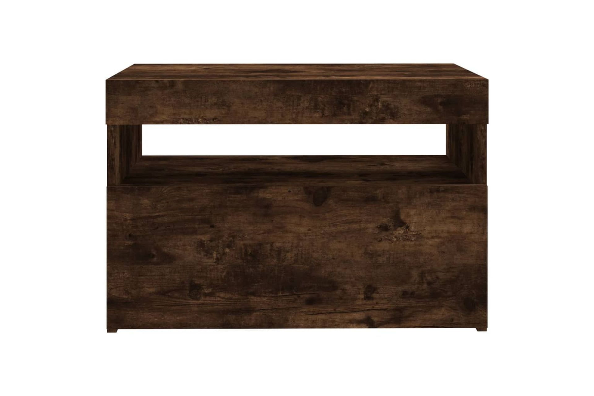 beBasic TV-tasot 2 kpl LED-valoilla savutammi 60x35x40 cm - Ruskea - Huonekalut - TV- & Mediakalusteet - Tv taso & Mediataso
