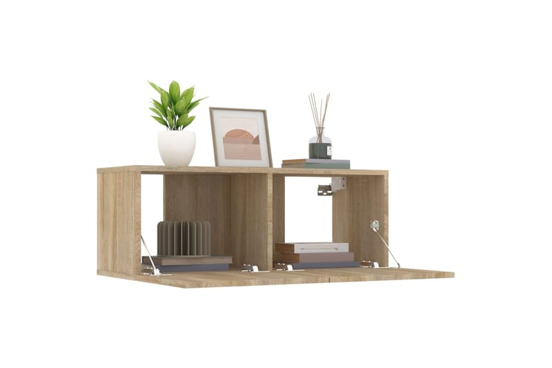 beBasic TV-tasot 2 kpl Sonoma-tammi 80x30x30 cm tekninen puu - Ruskea - Huonekalut - TV- & Mediakalusteet - Tv taso & Mediataso