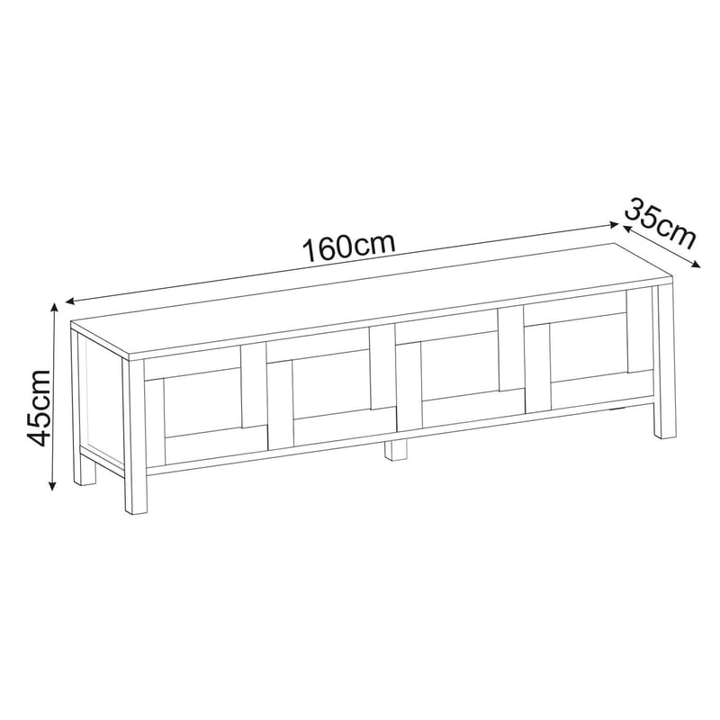 Belor TV-taso 160x45x35 cm - Valkoinen - Huonekalut - TV- & Mediakalusteet - Tv taso & Mediataso