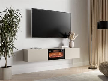 Berik-TV-taso 180 cm - beige ja musta - Huonekalut - TV- & Mediakalusteet - Tv taso & Mediataso
