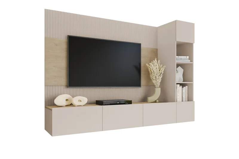 Bernice Tv-Kaappi 220x38 cm, Beige