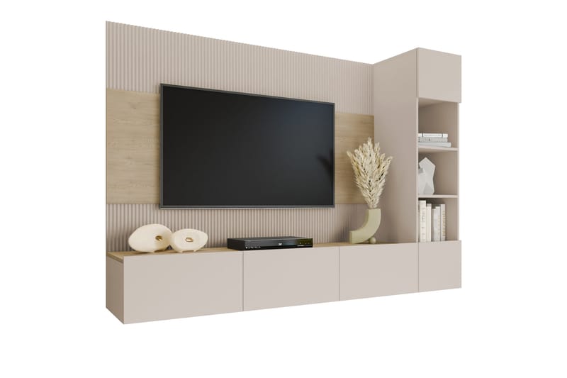 Bernice Tv-Kaappi 220x38 cm - Beige - Huonekalut - TV- & Mediakalusteet - TV-kaappi