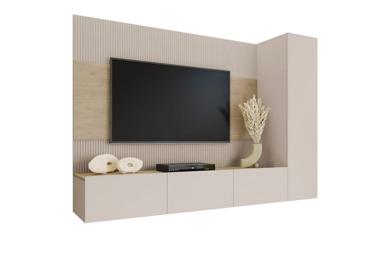 Bernice Tv-Kaappi 220x38 cm - Beige - Huonekalut - TV- & Mediakalusteet - TV-kaappi