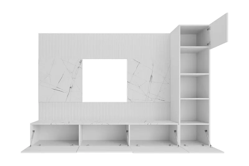 Bernice Tv-Kaappi 220x38 cm - Beige - Huonekalut - TV- & Mediakalusteet - TV-kalustepaketti