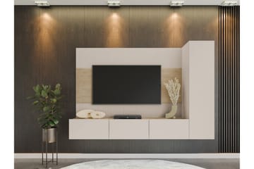 Bernice Tv-Kaappi 220x38 cm - Beige - Huonekalut - TV- & Mediakalusteet - TV-kalustepaketti
