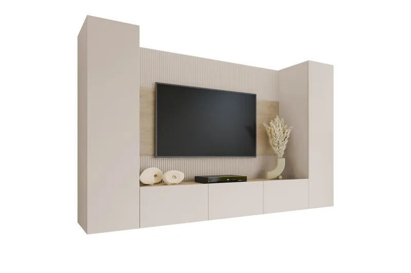Bernice Tv-Kaappi 260x38 cm, Beige