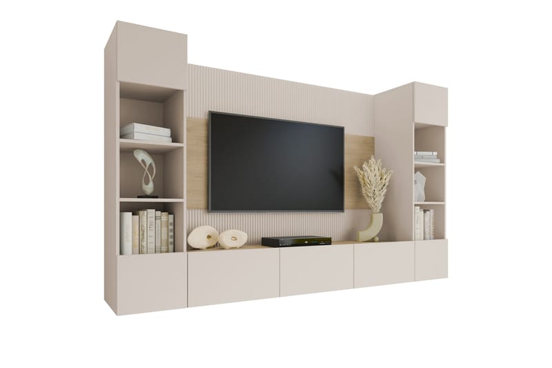 Bernice Tv-Kaappi 260x38 cm - Beige - Huonekalut - TV- & Mediakalusteet - TV-kaappi