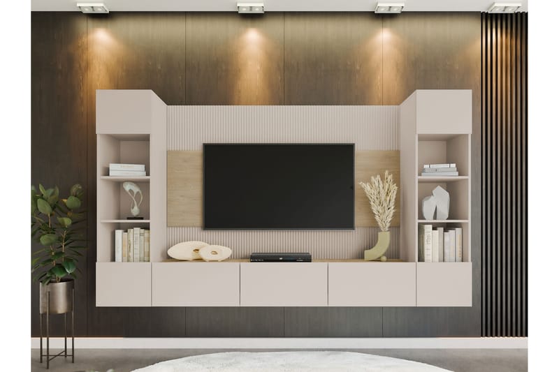 Bernice Tv-Kaappi 260x38 cm - Beige - Huonekalut - TV- & Mediakalusteet - TV-kaappi