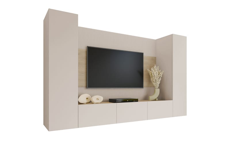 Bernice Tv-Kaappi 260x38 cm - Beige - Huonekalut - TV- & Mediakalusteet - TV-kaappi