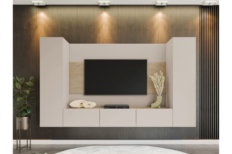 Bernice Tv-Kaappi 260x38 cm - Beige - Huonekalut - TV- & Mediakalusteet - TV-kaappi