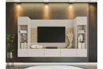 Bernice Tv-Kaappi 260x38 cm - Beige - Huonekalut - TV- & Mediakalusteet - TV-kalustepaketti