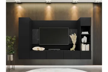 Bernice Tv-Kaappi 260x38 cm - Musta - Huonekalut - TV- & Mediakalusteet - TV-kalustepaketti