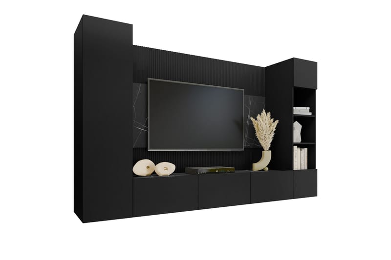Bernice Tv-Kaappi 260x38 cm - Musta - Huonekalut - TV- & Mediakalusteet - TV-kaappi
