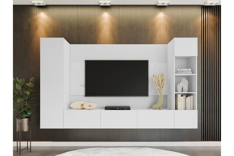 Bernice Tv-Kaappi 260x38 cm - Valkoinen - Huonekalut - TV- & Mediakalusteet - TV-kaappi