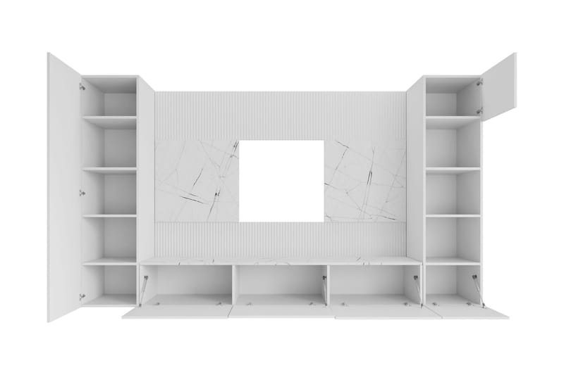Bernice Tv-Kaappi 260x38 cm - Valkoinen - Huonekalut - TV- & Mediakalusteet - TV-kaappi