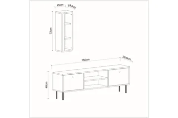 Bien Tv-taso 150 cm - Valkoinen - Huonekalut - TV- & Mediakalusteet - Tv taso & Mediataso