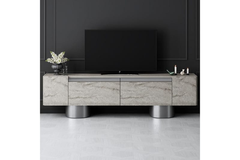 Boheemi TV-taso 180 cm - Luonnollinen/Hopea - Huonekalut - TV- & Mediakalusteet - Tv taso & Mediataso