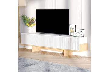 Brin lattialla seisova tv-taso 180 cm säilytystilalla maalattua puuta - Valkoinen - Huonekalut - TV- & Mediakalusteet - Tv taso & Mediataso