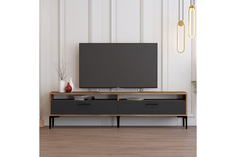 Brutorp Tv-taso 180 cm - Pähkinäpuu/Antrasiitti - Huonekalut - TV- & Mediakalusteet - Tv taso & Mediataso