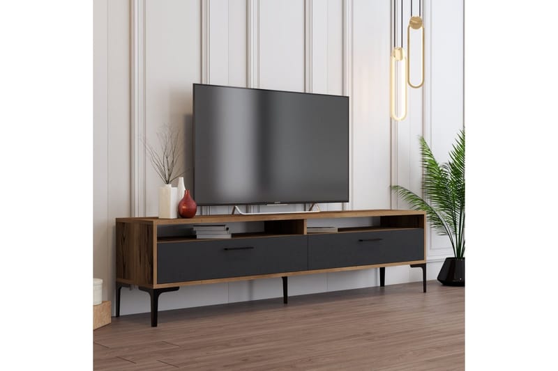 Brutorp Tv-taso 180 cm - Pähkinäpuu/Antrasiitti - Huonekalut - TV- & Mediakalusteet - Tv taso & Mediataso