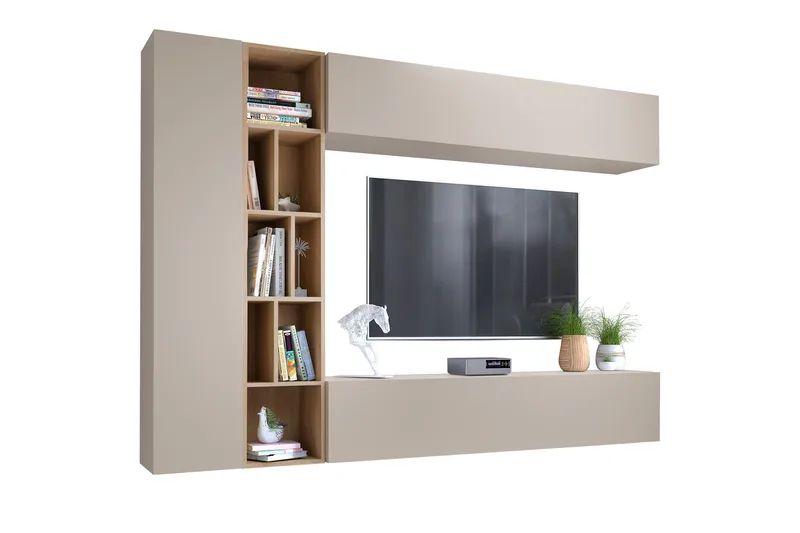 Bulet TV-huonekalusetti 224x33 cm, Beige