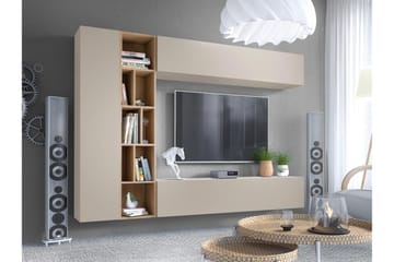 Bulet TV-huonekalusetti 224x33 cm - Beige - Huonekalut - TV- & Mediakalusteet - TV-kalustepaketti