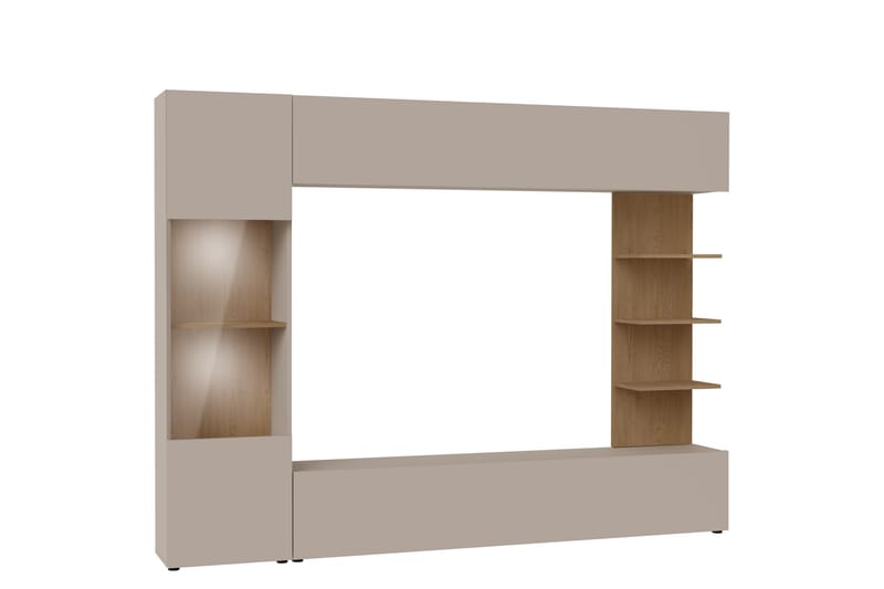 Bunda TV-huonekalusetti 250x30 cm - Beige - Huonekalut - TV- & Mediakalusteet - TV-kalustepaketti