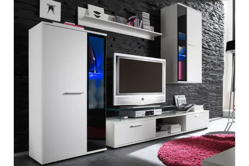 Bunta TV-huonekalusetti 235x40 cm - Valkoinen - Huonekalut - TV- & Mediakalusteet - TV-kalustepaketti