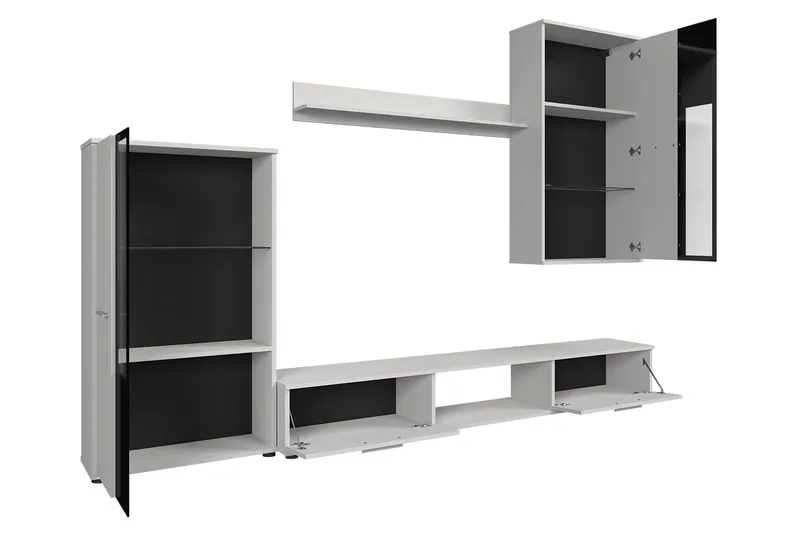 Bunta TV-huonekalusetti 235x40 cm - Valkoinen - Huonekalut - TV- & Mediakalusteet - TV-kalustepaketti