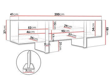 Calvenn TV-taso 200 cm - Huonekalut - TV- & Mediakalusteet - Tv taso & Mediataso