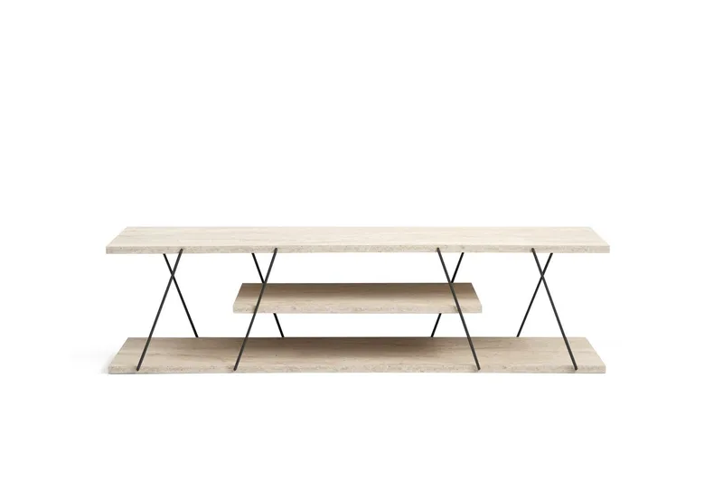 Canaz Tv-taso 120 cm, Musta/Marmori