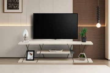 Canaz Tv-taso 120 cm - Musta/Marmori - Huonekalut - TV- & Mediakalusteet - Tv taso & Mediataso