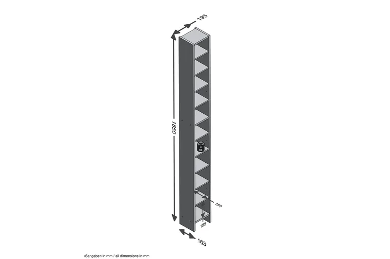 CD-Hylly Marniela 20 cm - Betoni - Huonekalut - TV- & Mediakalusteet - CD-hylly & DVD-hylly