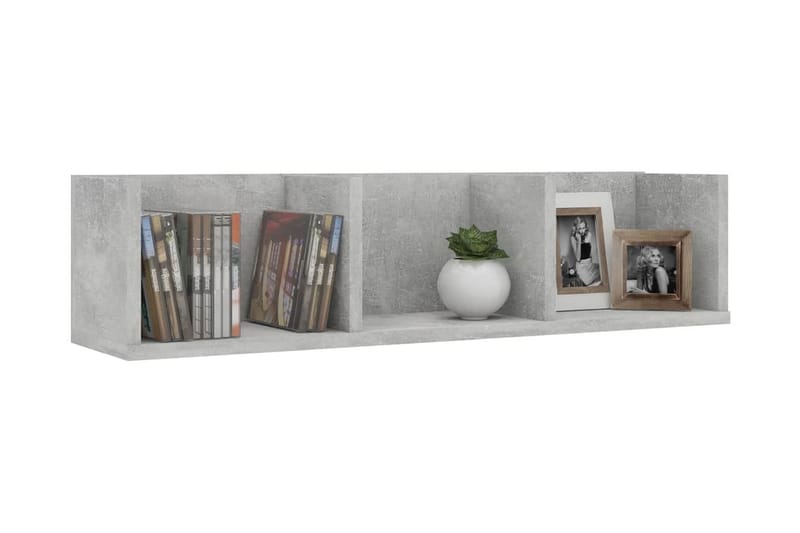 CD-seinähylly betoninharmaa 75x18x18 cm lastulevy - Harmaa - Huonekalut - TV- & Mediakalusteet - CD-hylly & DVD-hylly