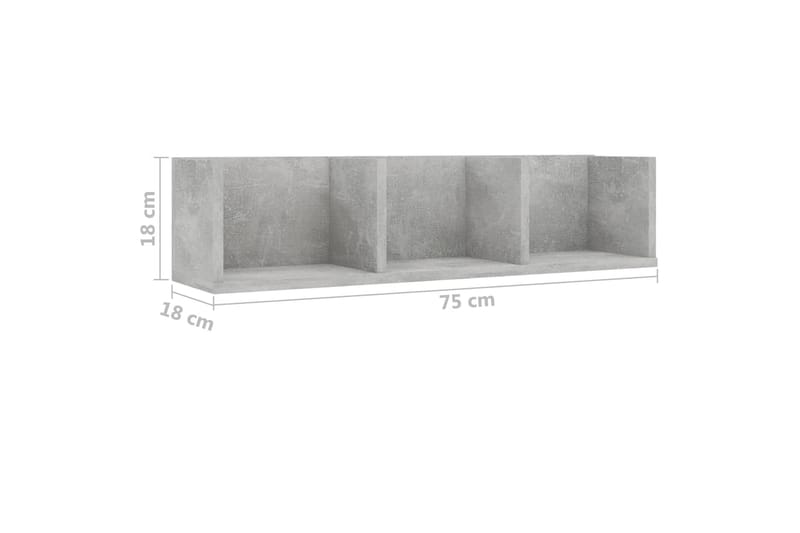 CD-seinähylly betoninharmaa 75x18x18 cm lastulevy - Harmaa - Huonekalut - TV- & Mediakalusteet - CD-hylly & DVD-hylly
