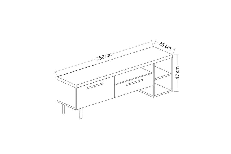 Chaclla TV-taso 150 cm - Beige - Huonekalut - TV- & Mediakalusteet - Tv taso & Mediataso