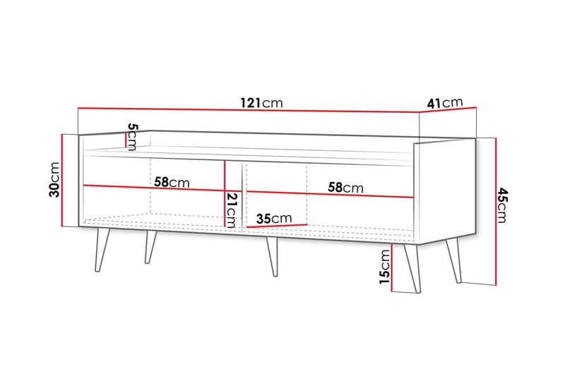 Chiku TV-taso 121 cm - Beige - Huonekalut - TV- & Mediakalusteet - Tv taso & Mediataso