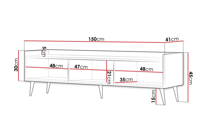 Chiku TV-taso 150 cm - Beige - Huonekalut - TV- & Mediakalusteet - Tv taso & Mediataso