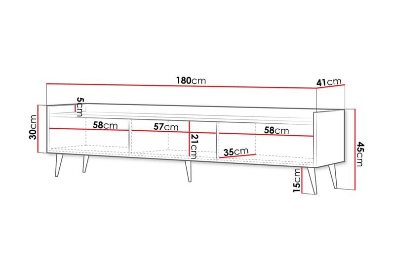 Chiku TV-taso 180 cm - Beige - Huonekalut - TV- & Mediakalusteet - Tv taso & Mediataso