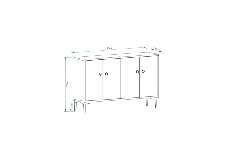 Cria Tv-taso 120 cm - Valkoinen - Huonekalut - TV- & Mediakalusteet - Tv taso & Mediataso