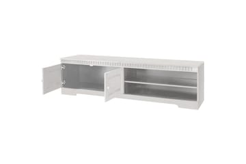 Cubrix lattialla seisova tv-taso 162 cm säilytystilalla männystä - Valkoinen - Huonekalut - TV- & Mediakalusteet - Tv taso & Mediataso