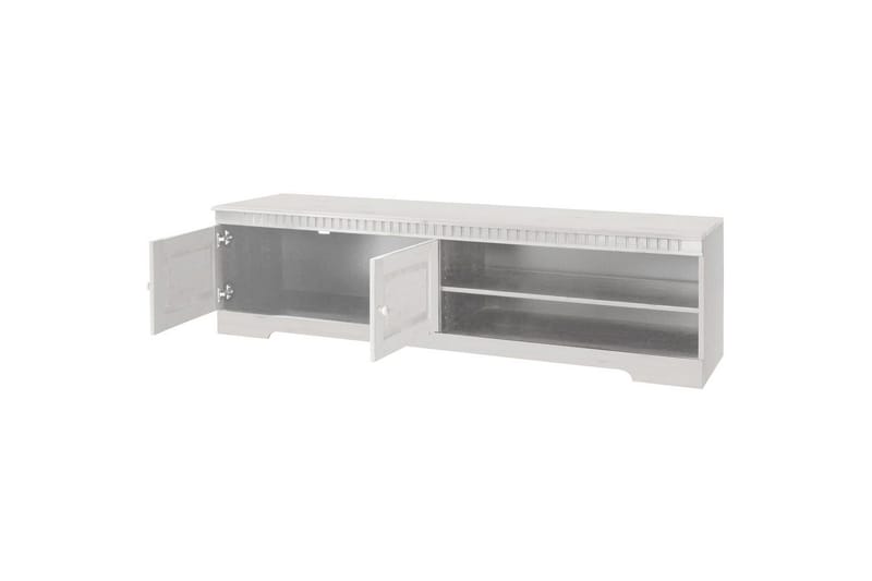 Cubrix lattialla seisova tv-taso 162 cm säilytystilalla männystä - Valkoinen - Huonekalut - TV- & Mediakalusteet - Tv taso & Mediataso