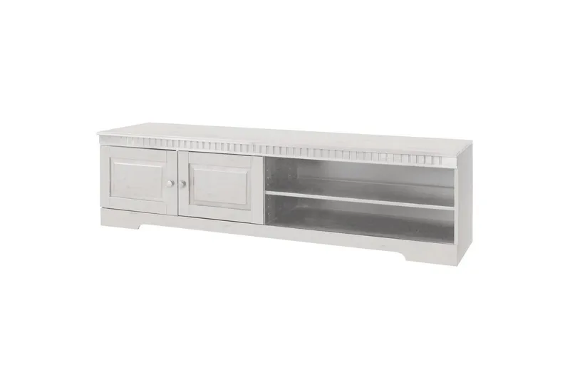 Cubrix lattialla seisova tv-taso 162 cm säilytystilalla männystä, Valkoinen