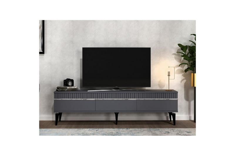 Defneia TV-taso 180 cm - Hopea/Antrasiitti - Huonekalut - TV- & Mediakalusteet - Tv taso & Mediataso
